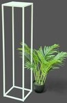 DanDiBo Blumenhocker Metall Wei&szlig; Eckig 100 cm Blumenhocker Beistelltisch
