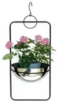 DanDiBo Blumenampel Innen Metall Wand H&auml;ngepflanzen 96083 mit Topf Silber,