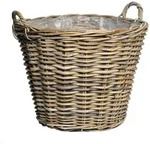 Spetebo Weidenkorb Rattan Pflanzkorb natur mit Henkeln - 34 cm (Packung, 1 St.,...
