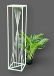DanDiBo Blumenhocker Metall Wei&szlig; Eckig 100 cm Blumenst&auml;nder Beistelltisch