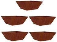 vidaXL Blumentopf Garten-Pflanzgef&auml;&szlig; 5 pcs Rostig 40 x 40 x 15 cm...
