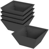 vidaXL Blumentopf Garten-Pflanzgef&auml;&szlig; 5 pcs Schwarz 35 x 35 x 15 cm (5 St)