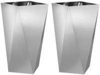 vidaXL Blumentopf Pflanzk&uuml;bel 2 pcs Silber 40 x 40 x 75 cm Verzinkter Stahl (2...