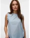 Vero Moda R&uuml;schentop VMTRINE SL TOP WVN NOOS Baumwolle blau L (40)
