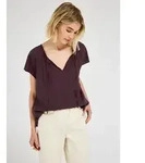 STREET ONE STUDIO Kurzarmbluse aus softer Viskose lila 34 EU