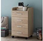 FINEBUY Rollcontainer 70,5 cm Standcontainer B&uuml;rocontainer mit Rollen Modern