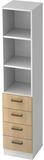 HAMMERBACHER Regal Regal 5 OH 40,6x42x200,4cm 4 Sch&uuml;be Sockelblende Griff SG