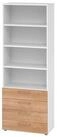 HAMMERBACHER Aktenschrank Regal 6OH 4 Sch&uuml;be wei&szlig;/Nussbaum