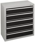 Schulte H&auml;ngeregisterschrank Schubladenblock 36316 110cm 5 Sch&uuml;be lichtgrau/schwarz