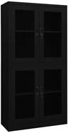 vidaXL Aktenschrank B&uuml;roschrank Schwarz 90x40x180 cm Stahl und Hartglas (1-St)