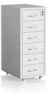 relaxdays Rollcontainer Abschlie&szlig;barer Rollcontainer aus Metall, wei&szlig;