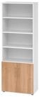 HAMMERBACHER Aktenschrank Regal 6OH T&uuml;ren 2OH wei&szlig;/Nussbaum