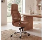 FINEBUY Chefsessel B&uuml;rostuhl Echtleder Ergonomisch XXL Drehstuhl 120 kg Stuhl