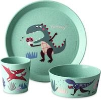 KOZIOL Kindergeschirr-Set Kleiner Teller + Schale + Becher CONNECT REX (3-tlg),...