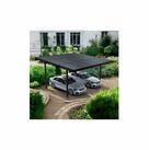 Home Feeling Doppelcarport Carport Gestell aus Alu f&uuml;r 2 Autos, Schwarz inkl. 15