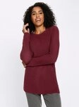 Sieh an! Strickpullover Longpullover Langarm Perlfang