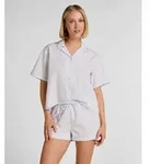 Hunkem&ouml;ller Pyjama Gestreifte Baumwollshorts lila XS