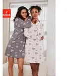 Vivance Dreams Nachthemd (Packung, 2 St&uuml;ck) mit s&uuml;&szlig;em Herzprint grau|rosa...
