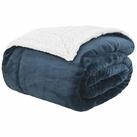 vidaXL Bett&uuml;berwurf &Uuml;berwurfdecke Marineblau 150 x 200 cm Fleece