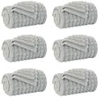vidaXL Bett&uuml;berwurf Wohndecken 6 pcs Grau 150 x 130 cm Fleece