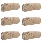 vidaXL Bett&uuml;berwurf Wohndecken 6 pcs Kamel 200 x 150 cm Fleece