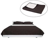 vidaXL Baumwollbettdecke Zweiseitige Tagesdecke Gesteppt 220 x 240 cm Creme und