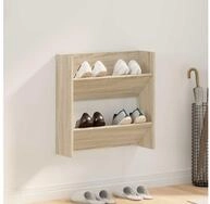 vidaXL H&auml;ngeschuhschrank Wand-Schuhschrank Sonoma-Eiche 60x18x60 cm...