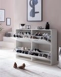 FINEBUY Schuhkipper SuVa14543_1 Schuhschrank Schuhregal Flurschrank 24 Paar...
