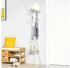 HOMCOM Garderobenst&auml;nder Kleiderst&auml;nder mit 8 Hake, (Garderobe mit Ablage, 1...
