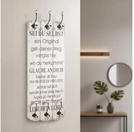 Mucola Wandgarderobe Wandgarderobe 100cm Shabby Garderobenpaneel 6 Hakenleiste