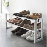 Yamazaki Schuhregal Line Metall schmal ausziehbar Schuhst&auml;nder 2 Ebenen,