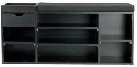 Wohnling Schuhbank WL7.769 Garderobenbank Schwarz 100cm Flurbank Sitzbank...