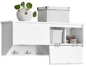 SoBuy Wandgarderobe FHK24, Flurgarderobe Kleiderhaken H&auml;ngeregal mit 2 Klappen...