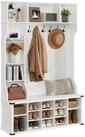 VASAGLE Garderobenst&auml;nder Garderobe, 4-in-1 Garderobenst&auml;nder mit Schuhbank,