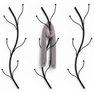 DanDiBo Wandgarderobe Metall Schwarz 93861 Flora 3er Set Garderobe Wand