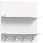 xonox.home Garderobenhalter ProjektX Wandgarderobe 4 Haken 2 Regale wei&szlig; Hochg