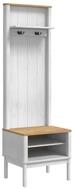 vidaXL Sitzbank Flurschrank FLORO Wei&szlig; 50 x 40 x 158 cm Massivholz Kiefer...