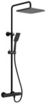 Sapho Duschs&auml;ule Duschs&auml;ule mit Thermostat-Armatur, Schwarz matt, H&ouml;he 117,3...