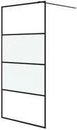 vidaXL Duschwand Duschwand f&uuml;r Begehbare Dusche Schwarz 100x195 cm Halbmatt ESG