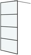 vidaXL Duschwand Duschwand f&uuml;r Begehbare Dusche Schwarz 90x195cm Matt ESG-Glas