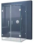 doporro Komplettdusche Duschkabine U-Form magnetische Dichtungsleisten ESG-8mm...