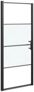 vidaXL Duschwand Duscht&uuml;r 81x195 cm Halbmatt Hartglas Schwarz