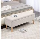 HOMCOM Sitzbank Bettbank mit Stauraum, Leinenoptik, 110 x 39 x 45 cm...