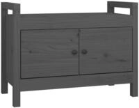 vidaXL Sitzbank, Flurbank Grau 80x40x60 cm Massivholz Kiefer
