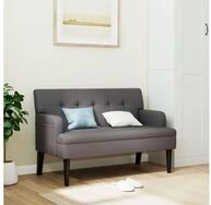 vidaXL Sitzbank, Sitzbank mit R&uuml;ckenlehne Grau 112x65,5x75 cm Kunstleder