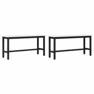 vidaXL Essbank Esstischbank 2 pcs Wei&szlig; 100 x 32,5 x 49 cm Massives Kiefernholz