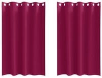vidaXL Vorhang Verdunkelungs-Vorh&auml;nge mit Ringen 2 pcs Weinrot 175 x 140 cm (2...