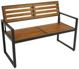 DEGAMO Gartenbank RAGUSA 2-sitzer, Metall anthrazit + Akazie ge&ouml;lt, moderne...