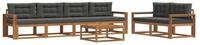 vidaXL Gartenlounge-Set Outdoor-Sofagarnitur mit Kissen 7 pcs Natur und...