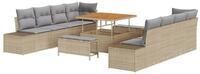 vidaXL Loungesofa Gartensofa-set mit Kissen Beige 100 x 100 x 71 cm Poly Rattan